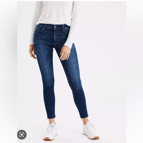 AMERICAN EAGLE OUTFITTERS SIZE 14 SUPER STRETCH SUPER HI-RISE JEGGING CROP - Picture 1 of 11
